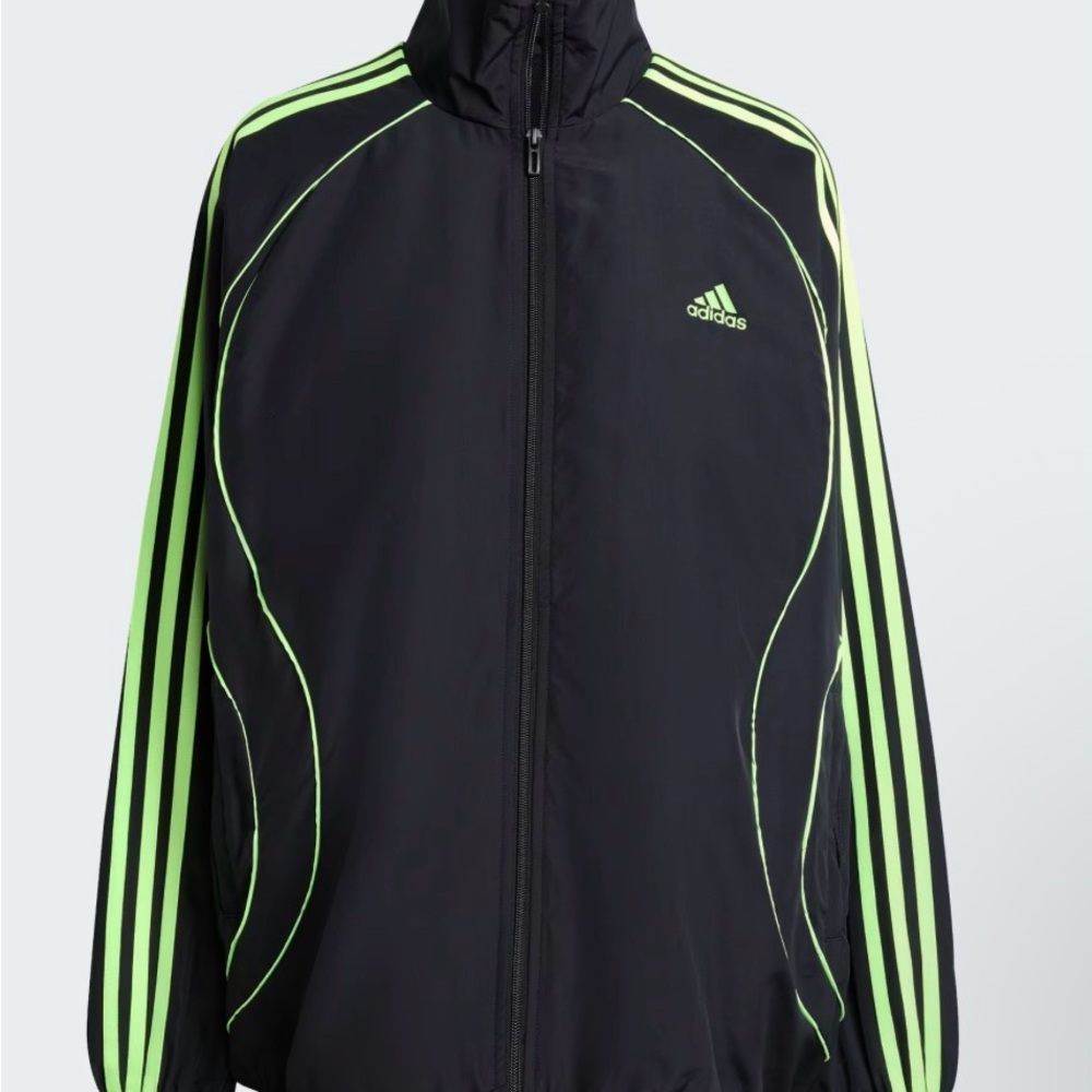 Adidas Black and Neon Green Skirt Set